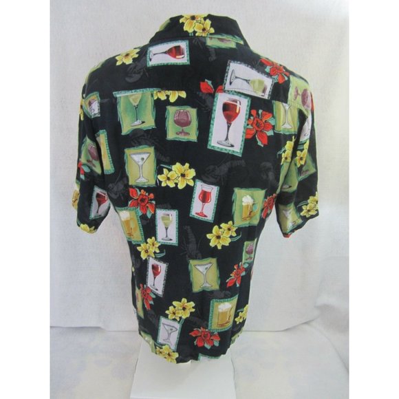 Blackwood vintage 1990s Men Hawaiian aloha shirt p2p 22" bartender cocktail luau - Picture 6 of 12